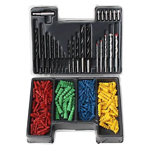 Jogo 300 Brocas Bits Pontas Philips Fenda Buchas Colorida Kit Furadeira Furar e Fixar Completo
