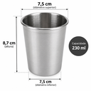 Ver imagem 5 de Kit com 50 Copos Frigopro Inox 230ml 7,5x7,5x8,7cm Aço Inoxidável