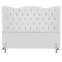 Ver imagem 2 de Cabeceira de Casal para Cama Box Padrão Estofada Capitone 140cm Dunas Nanda Decor:corino Branco