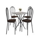 Ver imagem 2 de Conjunto sala de Jantar Mesa Quadrada 70cm Tampo Granito com 4 Cadeiras Leia
