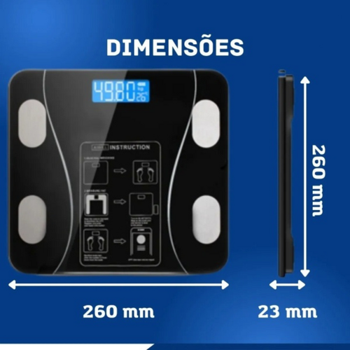 Balança Digital Bioimpedância Com Aplicativo Bluetooth 180kg