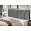 Ver imagem 1 de Cabeceira Estofados Solteiro Quarto 90cm Abigail Suede Cinza Madelina Decor