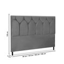 Ver imagem 3 de Cabeceira Estofados Solteiro Quarto 90cm Abigail Suede Cinza Madelina Decor