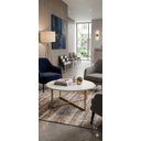 Ver imagem 6 de Mesa de Centro e Apoio Lateral Atena 80cm Mdf e Aço Off White Dourado