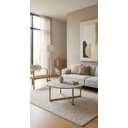 Ver mais imagens de Mesa de Centro e Apoio Lateral Atena 80cm Mdf e Aço Off White Dourado