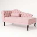 Ver imagem 2 de Chaise Recamier 150 Cmem Veludo Pés Luis Xv Capitonê de Luxo