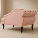 Ver imagem 4 de Chaise Recamier 150 Cmem Veludo Pés Luis Xv Capitonê de Luxo