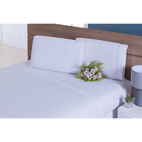 4 Fronhas 100% Algodão Percal 200 Fios Ponto Palito Branco