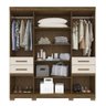 Guarda Roupa Casal Aracaju 4 Portas 4 Gavetas Castanho Baunilha Wood - 3
