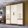 Guarda Roupa Casal Aracaju 4 Portas 4 Gavetas Castanho Baunilha Wood - 1