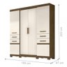 Guarda Roupa Casal Aracaju 4 Portas 4 Gavetas Castanho Baunilha Wood - 4