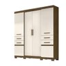 Guarda Roupa Casal Aracaju 4 Portas 4 Gavetas Castanho Baunilha Wood - 2