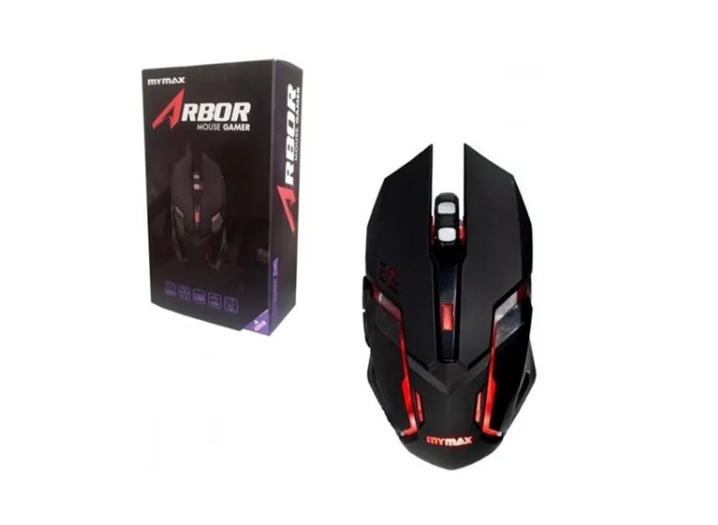 Mouse Gamer Mymax Arbor 2400 DPI com Led Vermelho (OPM-ARBOR/RD) - 4