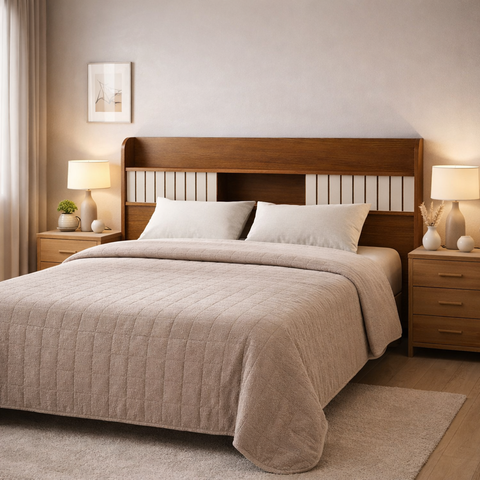 Cabeceira em Mdf Cama Casal Aurora Prateleira Organizadora Quarto Cama Box 147cm Montagem no Chão:ci