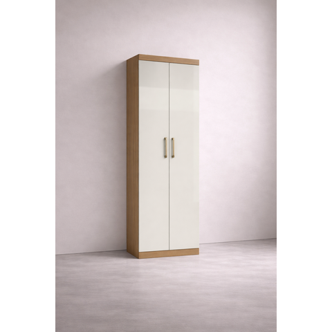 Armário Multiuso Moderno 2 Portas com 4 Prateleiras - Atacama / Off White