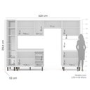 Ver imagem 3 de Cozinha Completa Modulada 320cm com Tampo e Cristaleira 5 Peças Pérola Yescasa