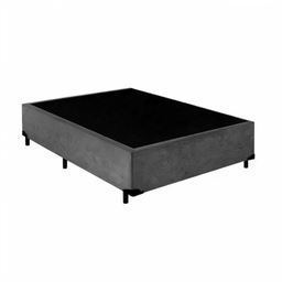 Base Box Casal Box Suede Cinza 138x188 - 1