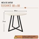 Ver imagem 3 de Mesa Redonda Compacta 80cm Sala de Jantar Cozinha Estrutura Metálica