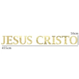Palavra em Acrílico Espelhado - "jesus Cristo" 50cm Dourado - 2
