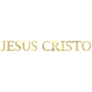 Palavra em Acrílico Espelhado - "jesus Cristo" 50cm Dourado