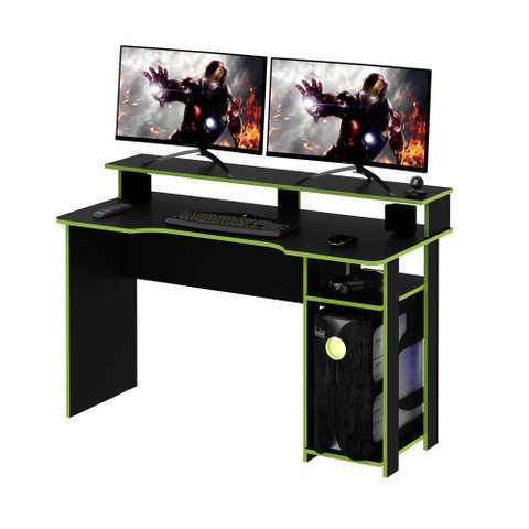 Mesa Para Computador Notebook Gamer ME4153 Preto/Verde - Tecno Mobili