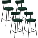 Ver imagem 1 de Kit 04 Banquetas Baixa para Cozinha Sala de Jantar Bar Bancada Milão L02 Bouclê Verde - lyam decor L