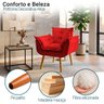 Poltrona Decorativa Reforçada para Sala Alice para Recepção Manicure Escritório Suede - 4