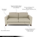 Ver imagem 3 de Sofá Sala de Estar Living 3 Lugares 260cm Presley Pés Madeira Veludo Bege G52 - Gran Belo