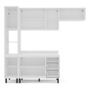 Ver imagem 5 de Cozinha Amara 4 Peças 240x224,5cm Armários Aéreos Paneleiro Balcão com Tampo Branco 250090