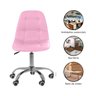 Kit 06 Cadeiras Office Eiffel Botonê Ajustável Base Giratória - Rosa + E-book - 3
