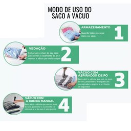 Saco Organizador a Vácuo Edredom Cobertor Roupas 70x110cm - 5