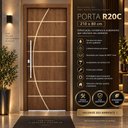 Ver imagem 2 de Porta Madeira Frisada R20C 210 x 80 cm Pintura UV:Imbuia
