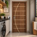 Ver imagem 4 de Porta Madeira Frisada R20C 210 x 80 cm Pintura UV:Imbuia