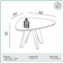 Ver imagem 7 de Kit 02 Mesas de Centro para Sala de Estar Orgânica Selly D03 Off White Freijó - Lyam Decor