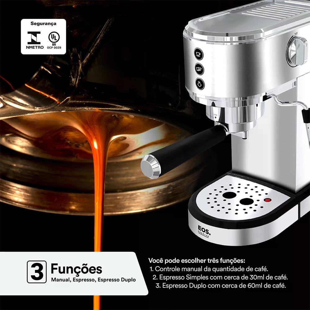 Cafeteira Expresso 3 em 1 EOS ECF01EC Inox 110V - 3