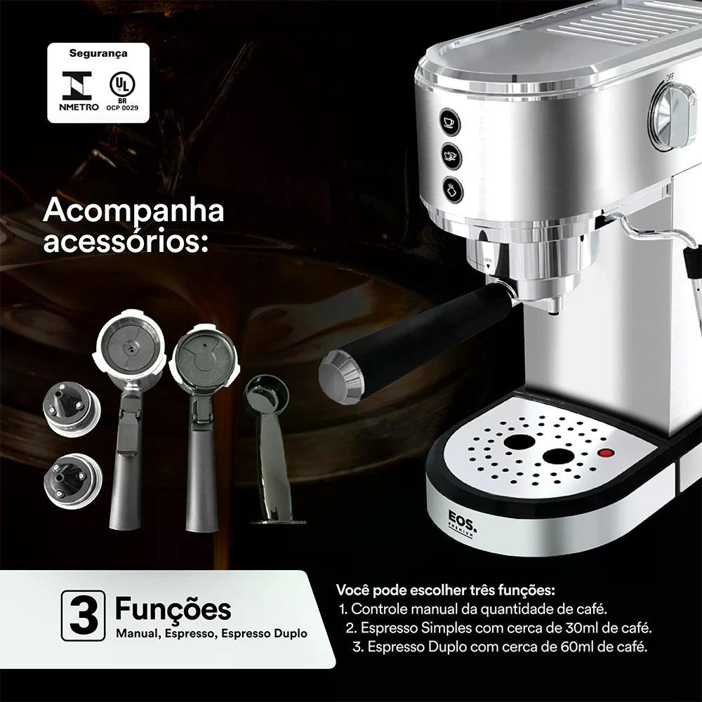 Cafeteira Expresso 3 em 1 EOS ECF01EC Inox 110V - 5