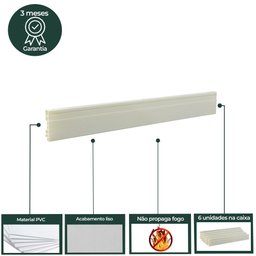 Rodapé de PVC 10cmx15mmx2,40m Master 6 UN AZN - Marfim - 6