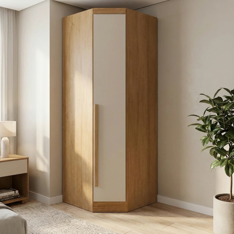 Guarda-Roupa Modulado de Canto Oblíquo 1 Porta 100% MDF Cairo
