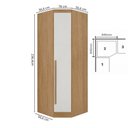 Ver imagem 3 de Guarda-Roupa Modulado de Canto Oblíquo 1 Porta 100% MDF Cairo Marrom/Cinamomo/Fendi