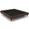 Cama Casal Base Box Pés de Madeira 156cm Otto P05 Veludo Marrom - Lyam Decor - 1