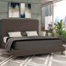 Cama Casal Base Box Pés de Madeira 156cm Otto P05 Veludo Marrom - Lyam Decor - 2