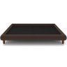 Cama Casal Base Box Pés de Madeira 156cm Otto P05 Veludo Marrom - Lyam Decor - 3