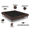 Ver imagem 4 de Cama Casal Base Box Pés de Madeira 156cm Otto P05 Veludo Marrom - Lyam Decor