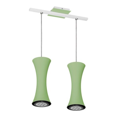 Pendente 7932 verde-40x100 cm-2L-Soq E27 max 50w-bivolt