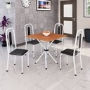Ver imagem 1 de Conjunto Sala de Jantar com 4 Cadeiras Lívia Branco/Preto