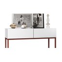 Ver imagem 6 de Aparador Buffet Branco com 2 Gavetas Porta Retrato Bebida Bar Casa com Pé de Ferro Industrial Cobre