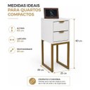 Ver imagem 2 de Mesa Cabeceira 25 Gavetas MDF Metalon Dourado Ouro Design Moderno Montada
