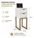 Ver imagem 2 de Mesa Cabeceira 25 Gavetas MDF Metalon Dourado Ouro Design Moderno Montada