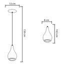 Ver imagem 2 de Pendente 5521 prata-12x150 cm-1L-soquete E27 max 50w-bivolt