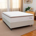Ver imagem 3 de Cama Box Colchão Casal Molas Ensacadas City Pillow Top 138x188x61cm Branco / Bege Hellen